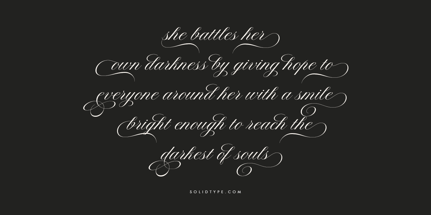 Beispiel einer Antura Script Regular-Schriftart